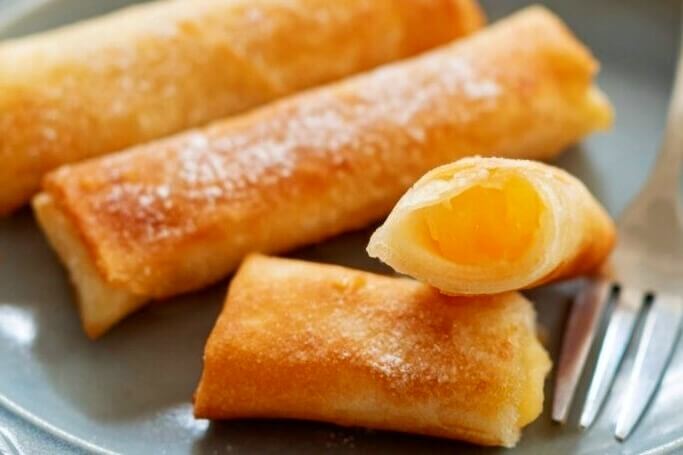 Peach Cobbler Egg Rolls Recipe