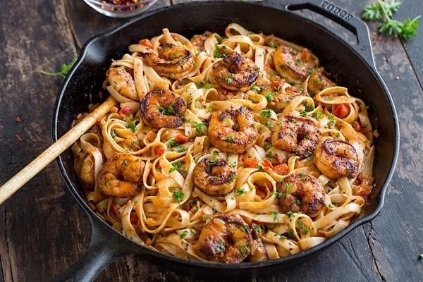 Creamy Cajun Shrimp With Sausage Pasta Recipe