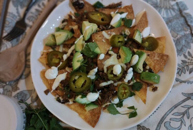 Plate of Healthy Nachos. Healthy Nachos Recipe