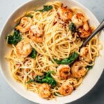 Garlic butter shrimp pasta