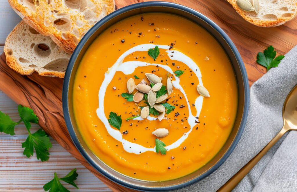 Healthy Fall Soups Creamy Pumpkin and Sweet Potato Soup