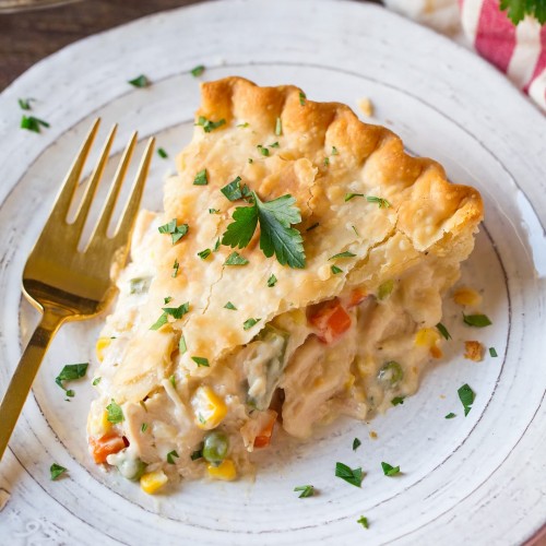 easy chicken pot pie recipe - slice