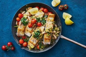 One-Pan White Fish with Tomatoes and Capers