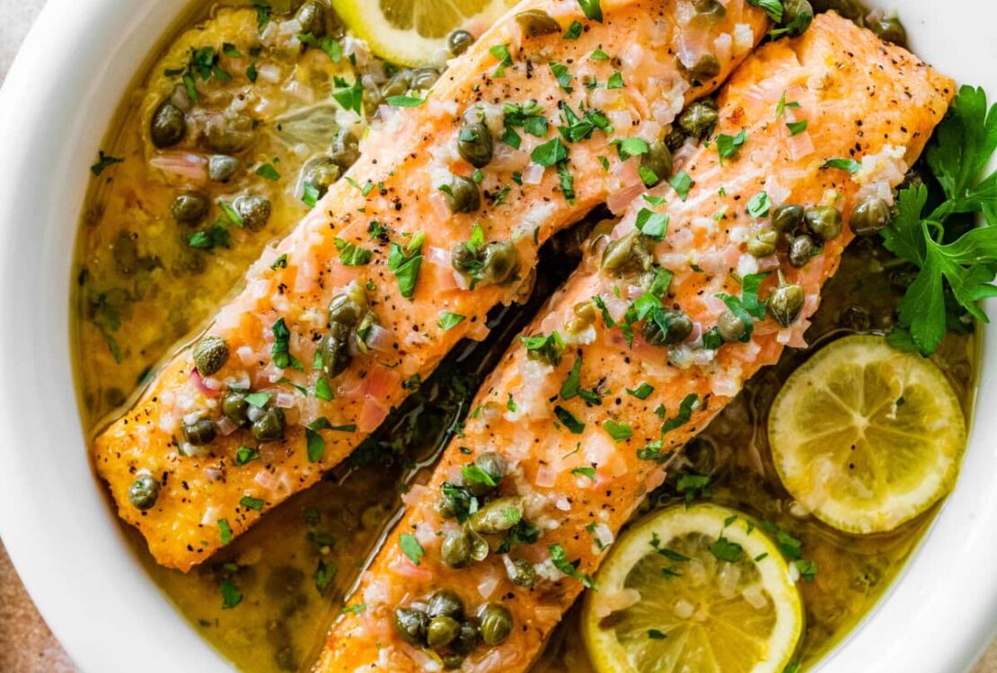 DASH Diet Salmon and Broccolini with Lemon Garlic Caper Sauce 25 DASH Diet Salmon and Broccolini with Lemon Garlic Caper Sauce