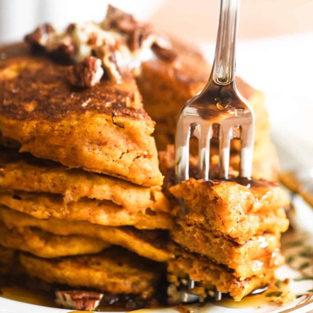 High Protein Pumpkin Pancakes — Fluffy, Nourishing & 25g+ Protein Per Stack